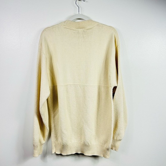 Vintage Cream Cadillac Crew Neck Sweater 100% Cotton Andrew Rohan Large - Picture 5 of 5
